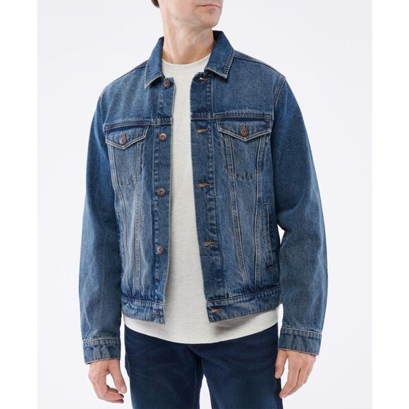 Lazer Mens Denim Short Trucker Jacket Size L - Picture 1 of 3